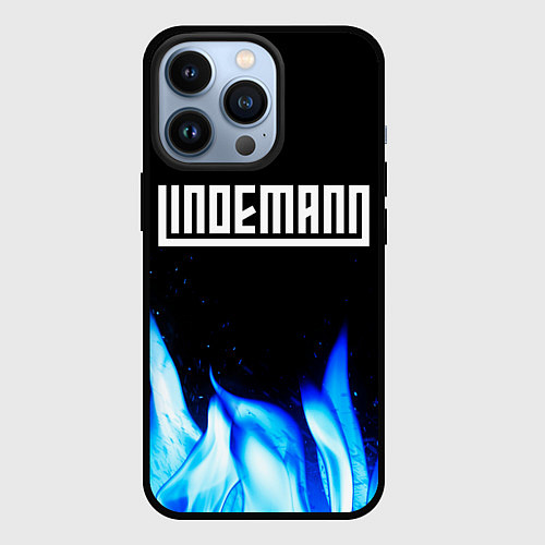 Чехол iPhone 13 Pro Lindemann blue fire / 3D-Черный – фото 1