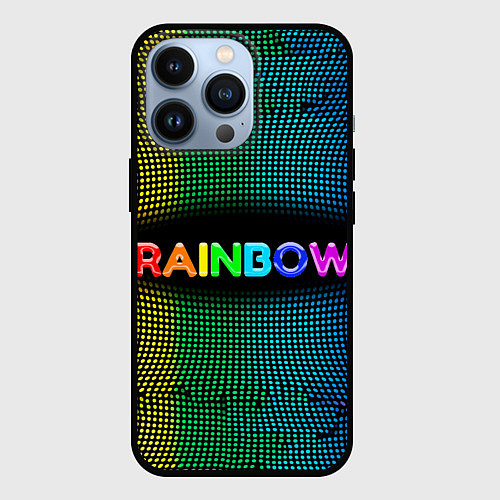 Чехол iPhone 13 Pro Радужные точки - Rainbow / 3D-Черный – фото 1