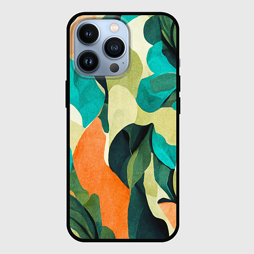Чехол iPhone 13 Pro Multicoloured camouflage / 3D-Черный – фото 1