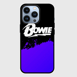 Чехол iPhone 13 Pro David Bowie purple grunge