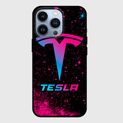 Чехол iPhone 13 Pro Tesla - neon gradient