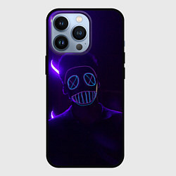 Чехол iPhone 13 Pro Неоновый анонимус во тьме