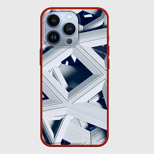 Чехол iPhone 13 Pro Абстрактное множество металлический пластин / 3D-Красный – фото 1