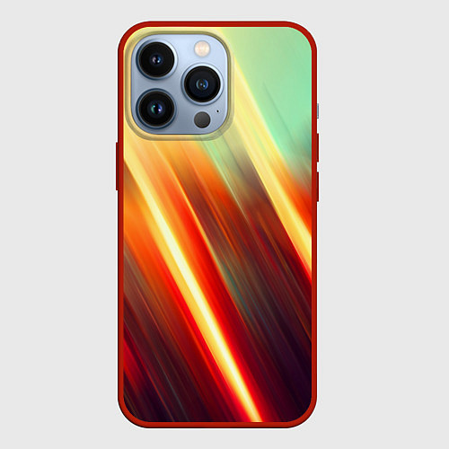 Чехол iPhone 13 Pro Яркие размытые полосы / 3D-Красный – фото 1