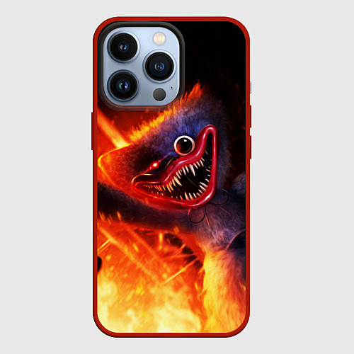 Чехол iPhone 13 Pro Хагги Вагги в огне / 3D-Красный – фото 1