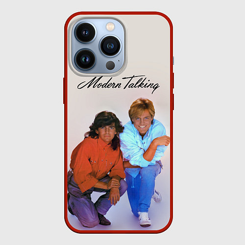 Чехол iPhone 13 Pro Modern Talking : Thomas Anders and Dieter Bohlen / 3D-Красный – фото 1