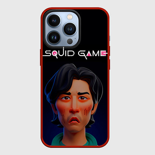 Чехол iPhone 13 Pro Игра в кальмара - Сон Ки Хун анимационный / 3D-Красный – фото 1