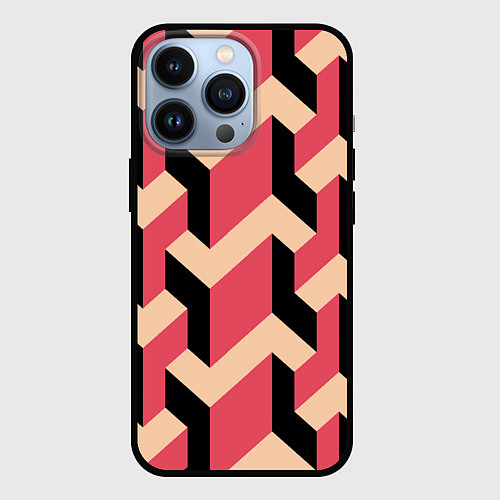Чехол iPhone 13 Pro Объемный геометрический узор geometry / 3D-Черный – фото 1