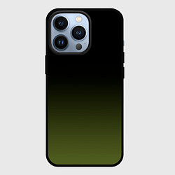 Чехол iPhone 13 Pro Черный и хвойный зеленый градиент