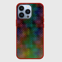 Чехол для iPhone 13 Pro Неоновый сетчатый узор, цвет: 3D-красный
