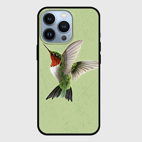 Чехол iPhone 13 Pro Одинокая колибри / 3D-Черный – фото 1
