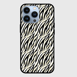 Чехол iPhone 13 Pro Тигровый полосатый узор-черные, бежевые полосы на