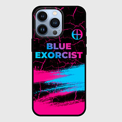 Чехол для iPhone 13 Pro Blue Exorcist - neon gradient: символ сверху, цвет: 3D-черный