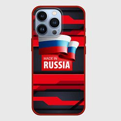 Чехол для iPhone 13 Pro Red & Black - Russia, цвет: 3D-красный