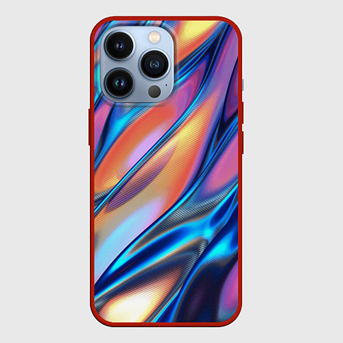 Чехол iPhone 13 Pro Радужные переливы / 3D-Красный – фото 1