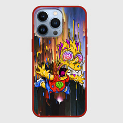 Чехол для iPhone 13 Pro Барт Симпсон, свободное падение - стилизация, цвет: 3D-красный