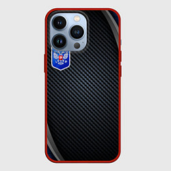 Чехол для iPhone 13 Pro Black & blue Russia, цвет: 3D-красный