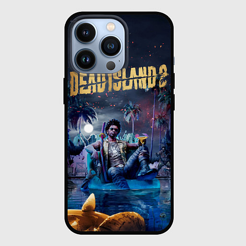 Чехол iPhone 13 Pro Dead island 2 герой в ночи / 3D-Черный – фото 1