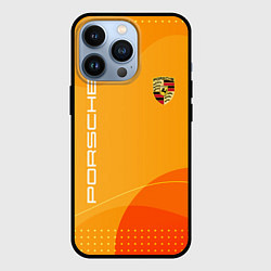 Чехол iPhone 13 Pro Porsche Жёлтая абстракция