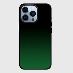 Чехол для iPhone 13 Pro Черный и мшистый зеленый градиент омбре, цвет: 3D-черный
