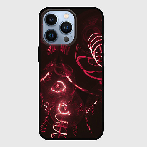 Чехол iPhone 13 Pro Неоновые тусклые фонари / 3D-Черный – фото 1