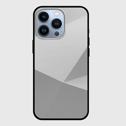 Чехол iPhone 13 Pro Геометрические серые фигуры / 3D-Черный – фото 1