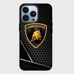 Чехол для iPhone 13 Pro Lamborghini Соты карбон, цвет: 3D-черный