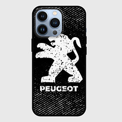 Чехол iPhone 13 Pro Peugeot с потертостями на темном фоне