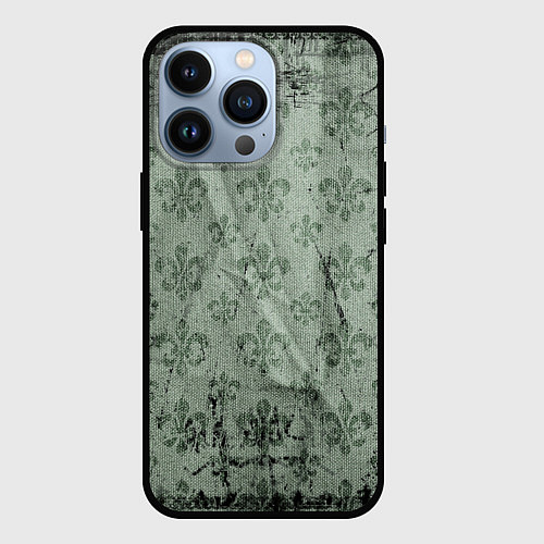 Чехол iPhone 13 Pro Старая затёртая мешковина с принтом / 3D-Черный – фото 1