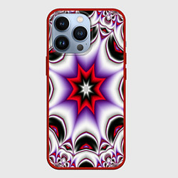 Чехол для iPhone 13 Pro Грубый фрактальный узор, цвет: 3D-красный