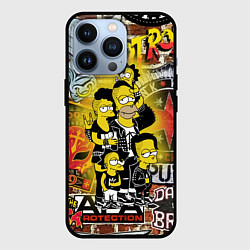 Чехол для iPhone 13 Pro Simpsons & Punks not dead! Motto!, цвет: 3D-черный