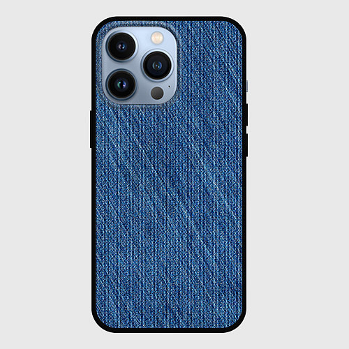 Чехол iPhone 13 Pro Деним - джинсовая ткань текстура / 3D-Черный – фото 1