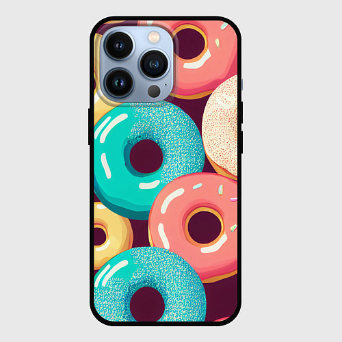Чехол iPhone 13 Pro Пончики и только пончики / 3D-Черный – фото 1