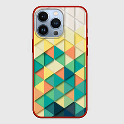Чехол для iPhone 13 Pro Мозаичный градиент, цвет: 3D-красный