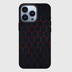 Чехол для iPhone 13 Pro Красная сетка, цвет: 3D-черный