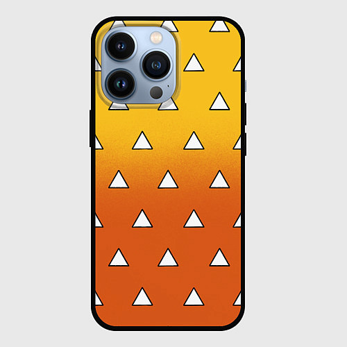 Чехол iPhone 13 Pro Оранжевое кимоно с треугольниками - Зеницу клинок / 3D-Черный – фото 1