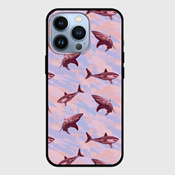 Чехол для iPhone 13 Pro Акулы на фоне неба, цвет: 3D-черный