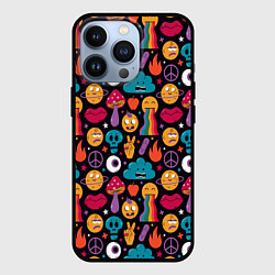 Чехол iPhone 13 Pro Психоделические эмодзи