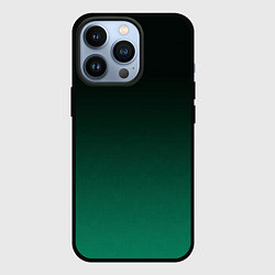 Чехол iPhone 13 Pro Черный и бирюзово - зеленый, текстурированный под