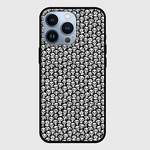 Чехол iPhone 13 Pro Череп со зрачками / 3D-Черный – фото 1