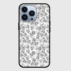 Чехол iPhone 13 Pro Череп штрихованный