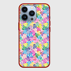 Чехол iPhone 13 Pro Череп и сердца