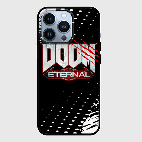 Чехол iPhone 13 Pro Doom - краска / 3D-Черный – фото 1