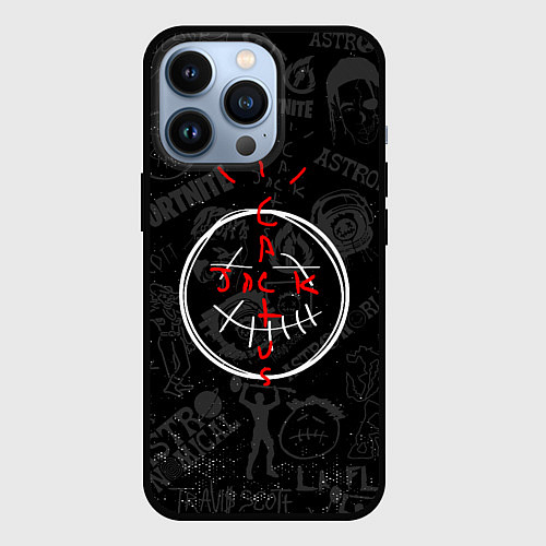 Чехол iPhone 13 Pro Travis Scott - фортнайт / 3D-Черный – фото 1