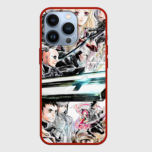 Чехол iPhone 13 Pro D Gray man узор / 3D-Красный – фото 1