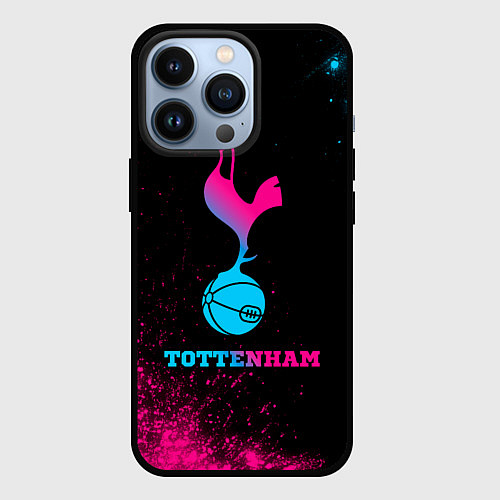 Чехол iPhone 13 Pro Tottenham - neon gradient / 3D-Черный – фото 1