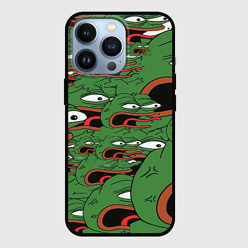 Чехол iPhone 13 Pro Пепе лягушка / 3D-Черный – фото 1