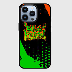 Чехол для iPhone 13 Pro Billie Eilish - Зелено-желтый Краска, цвет: 3D-черный