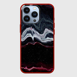 Чехол для iPhone 13 Pro Волнообразные следы белого и красного песка, цвет: 3D-красный