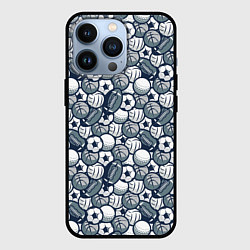 Чехол для iPhone 13 Pro Мячи спортивные, цвет: 3D-черный